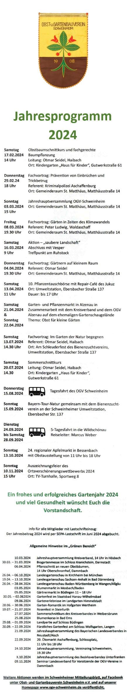 Jahresprogramm OGV Schweinheim
