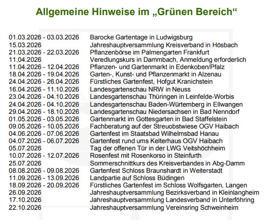 Jahresprogramm OGV Schweinheim